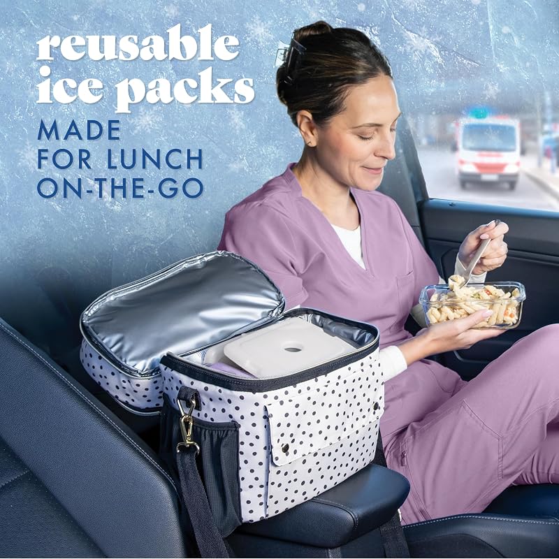 Cool Coolers Slim Ice Packs 4 Pack for Lunch Bags – Multi Pastel Variation