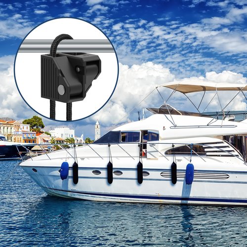 Boat Fender Clips 6 Pack, Adjustable Durable Pontoon Boat Bumper Clips Dock Bumper Buoy Hanger Holder, Easy to Install Quick Release Lock Fit for Any Boat Pontoon Rail