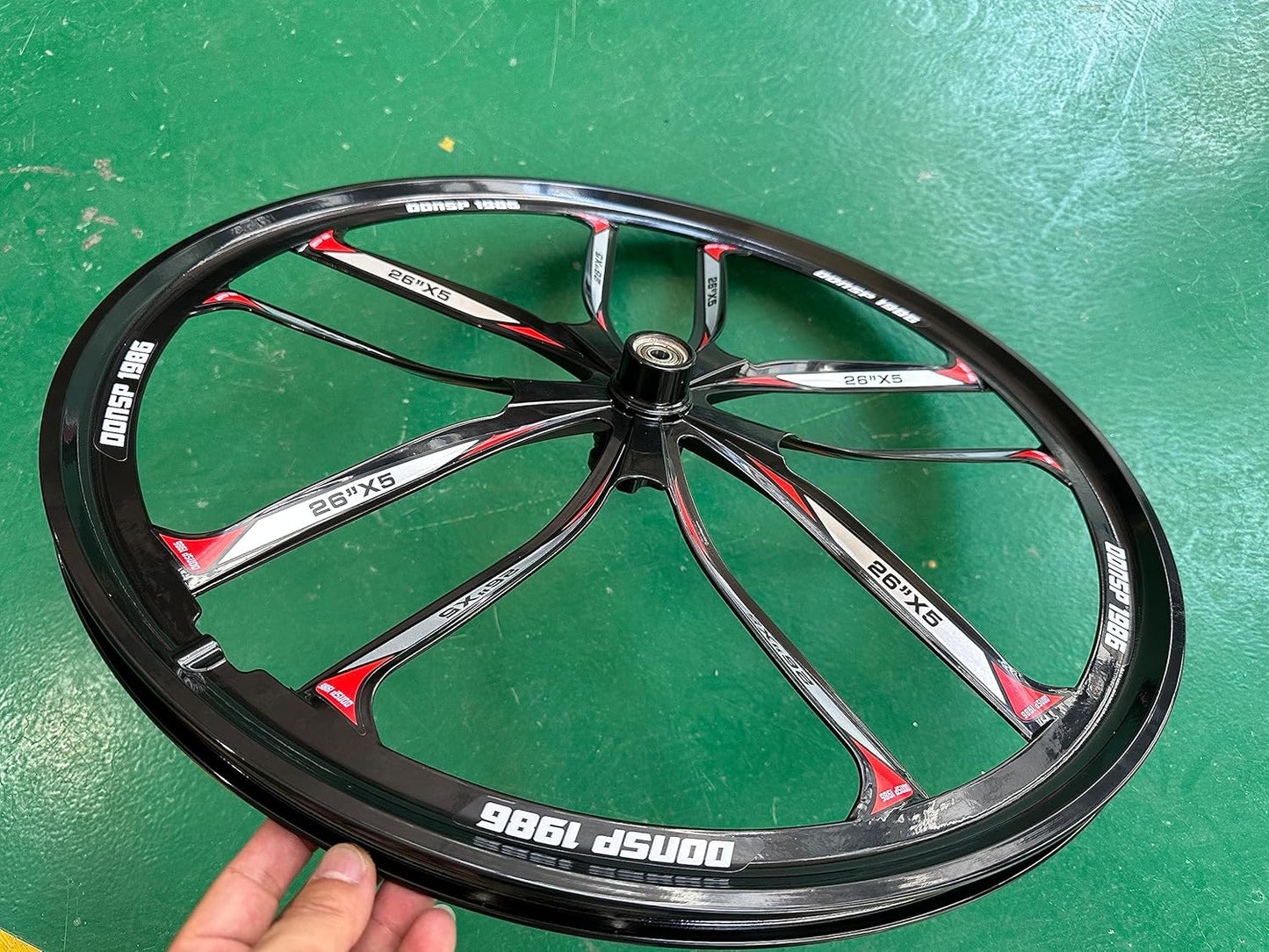 26 inch 10 Spokes Mag Wheel Set Rims Front & Rear 100x135mm & Rear Adapter 36T Sprocket, 26" Magnesium Cycling Bike Wheels Rim (Black) Disc Brake for Beach Cruisers, MTB's Road Bicycle
