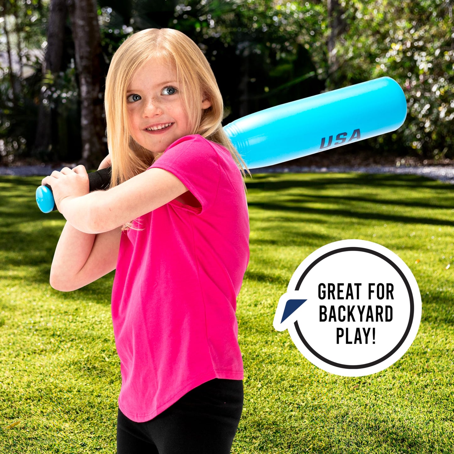 Franklin Sports Jumbo Kids Plastic Bat & Ball - USA Softball - Backyard Bat with Large Barrel for Kids + Toddlers, 24"