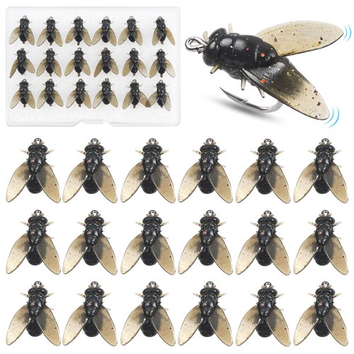 OROOTL Bionic Fly Fishing Baits, 18pcs Fly Fishing Flies Kit Trout Jigs Swimbaits Dry Flies Baits for Saltwater Freshwater Bass Trout Panfish Artificial Soft Lure, Black