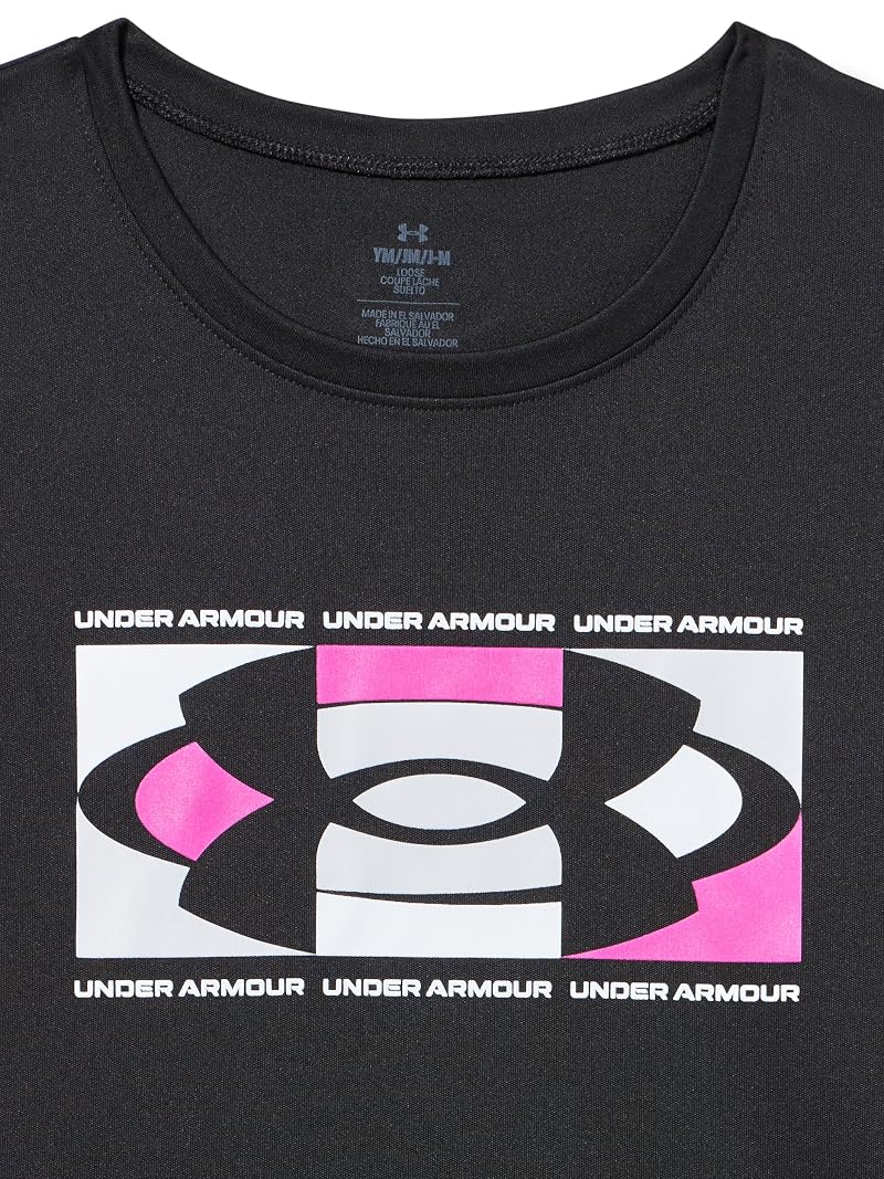 Under Armour Kids Tech Big Logo Short Sleeve T-Shirt (001) Black/White-Medium
