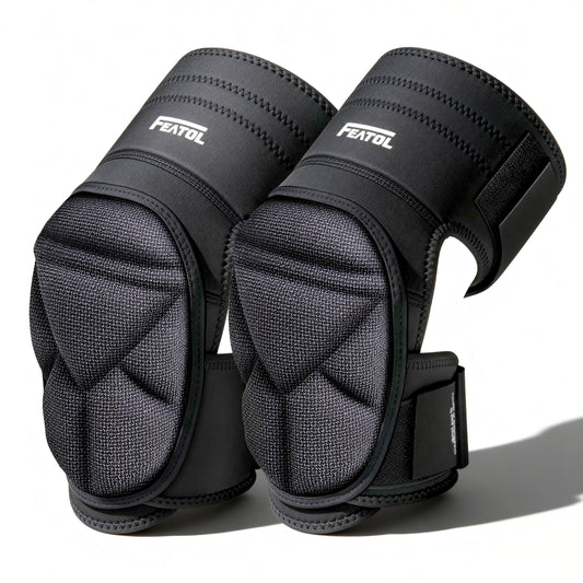 FEATOL Gardening Knee Pads for Women Men, Soft Foam Cushioning & Wear-Resistant Kneepads, Non-Slip Floor-Safe Protection for Flooring, Cleaning, Work