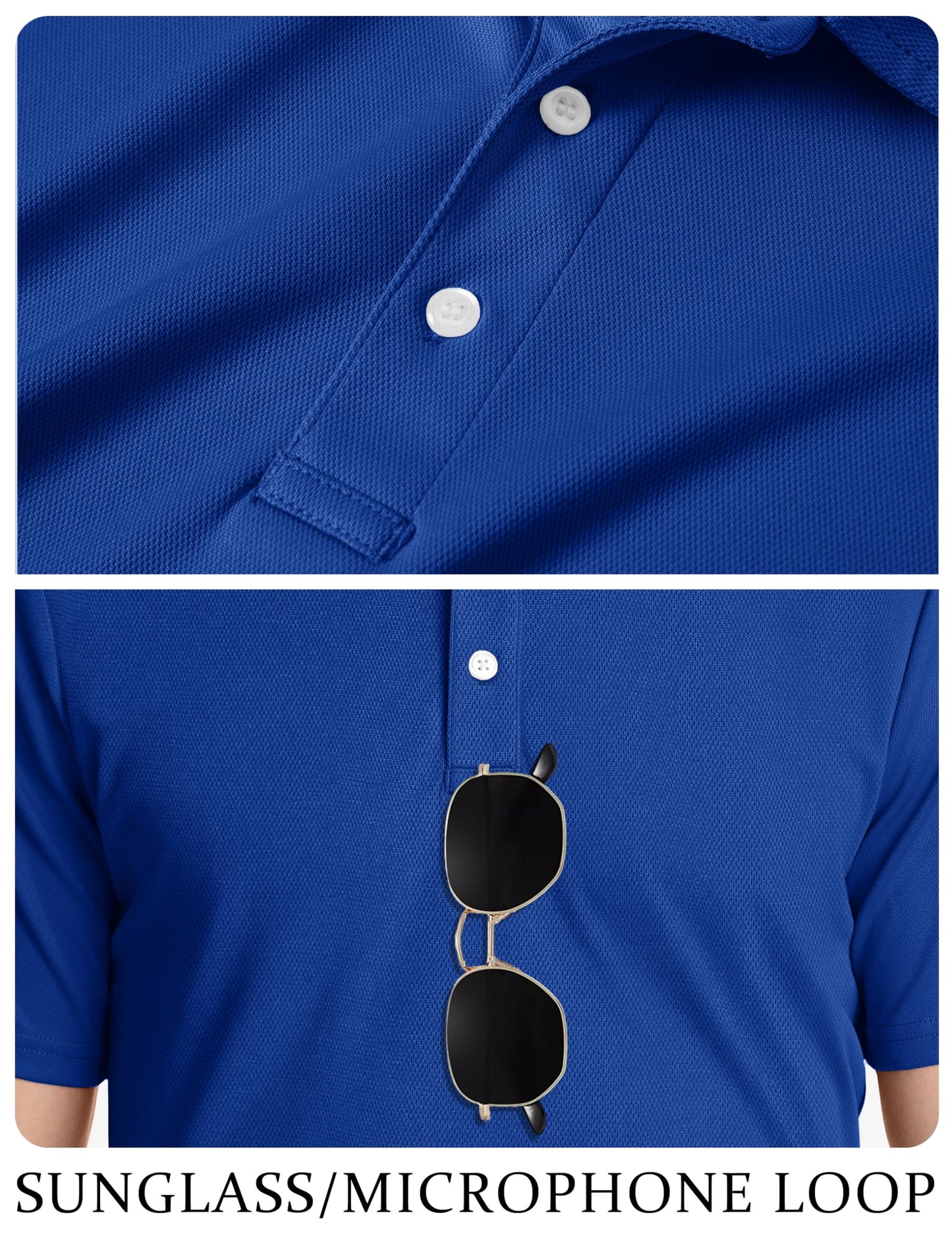 TACVASEN Mens Golf Shirt Dry Fit Mens Polo Shirts Short Sleeve Performance Golf Polos for Men with Collar Work Shirts Dark Blue, 3XL