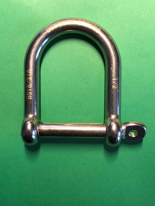US STAINLESS Stainless Steel 316 Wide D Shackle (1/2" Wide D)