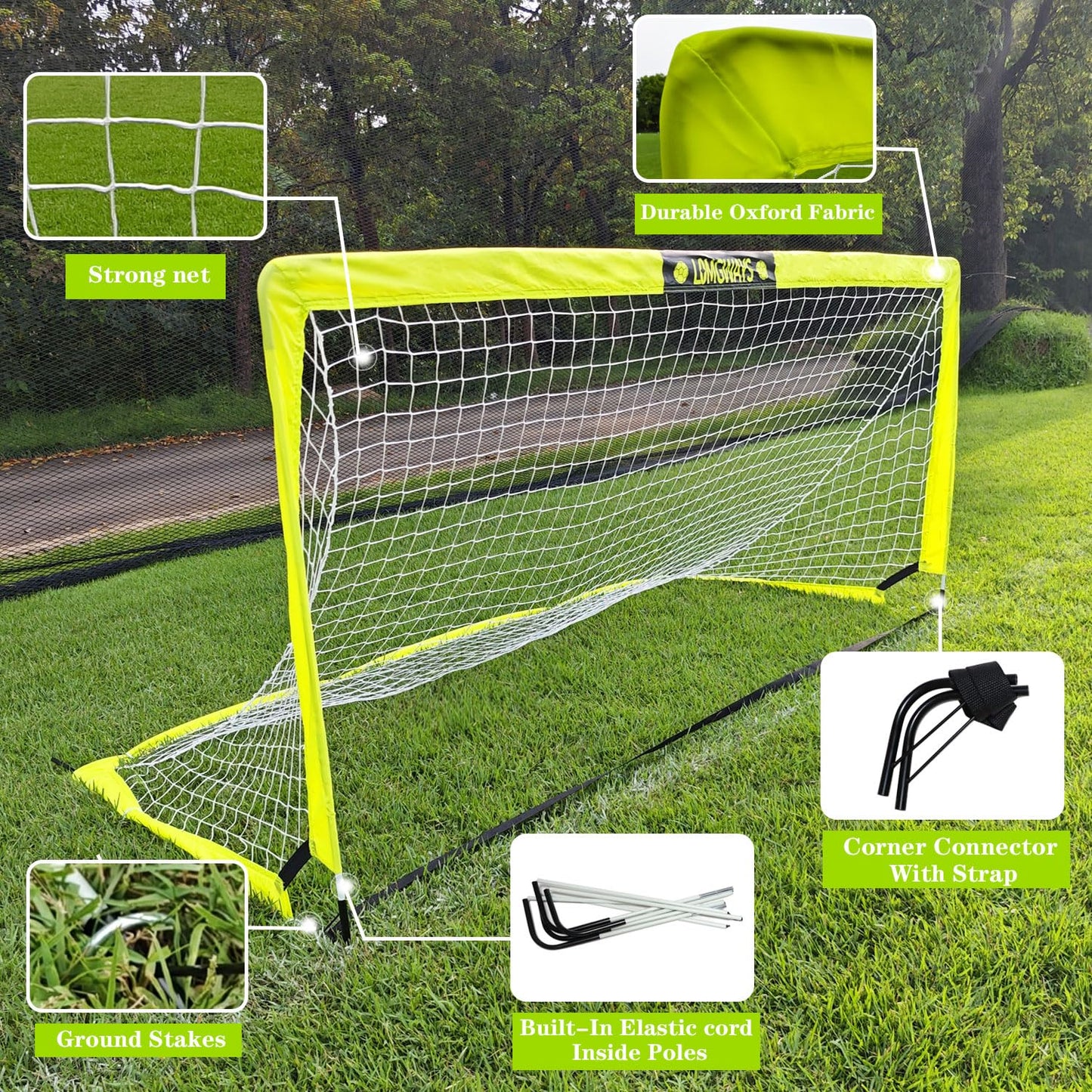 6.6x3.3 ft Portable Kids Soccer Goal with Carry Bag for Backyard