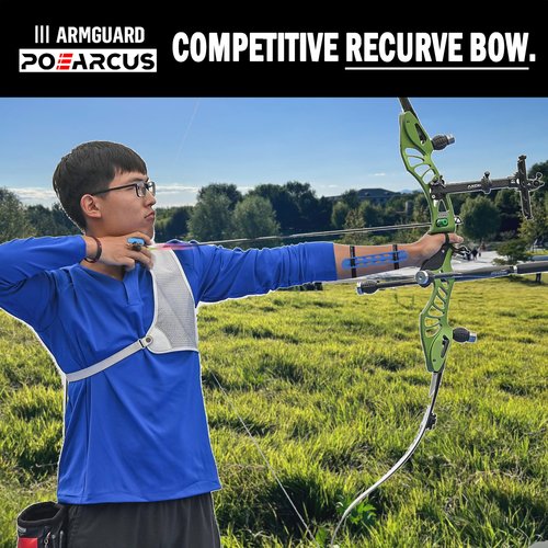 TPU Rubber Archery Arm Guard - Adjustable Protective 2-Strap Arm Guards, Lightweight Hunting Target Shooting Competition for Athletic Accessory