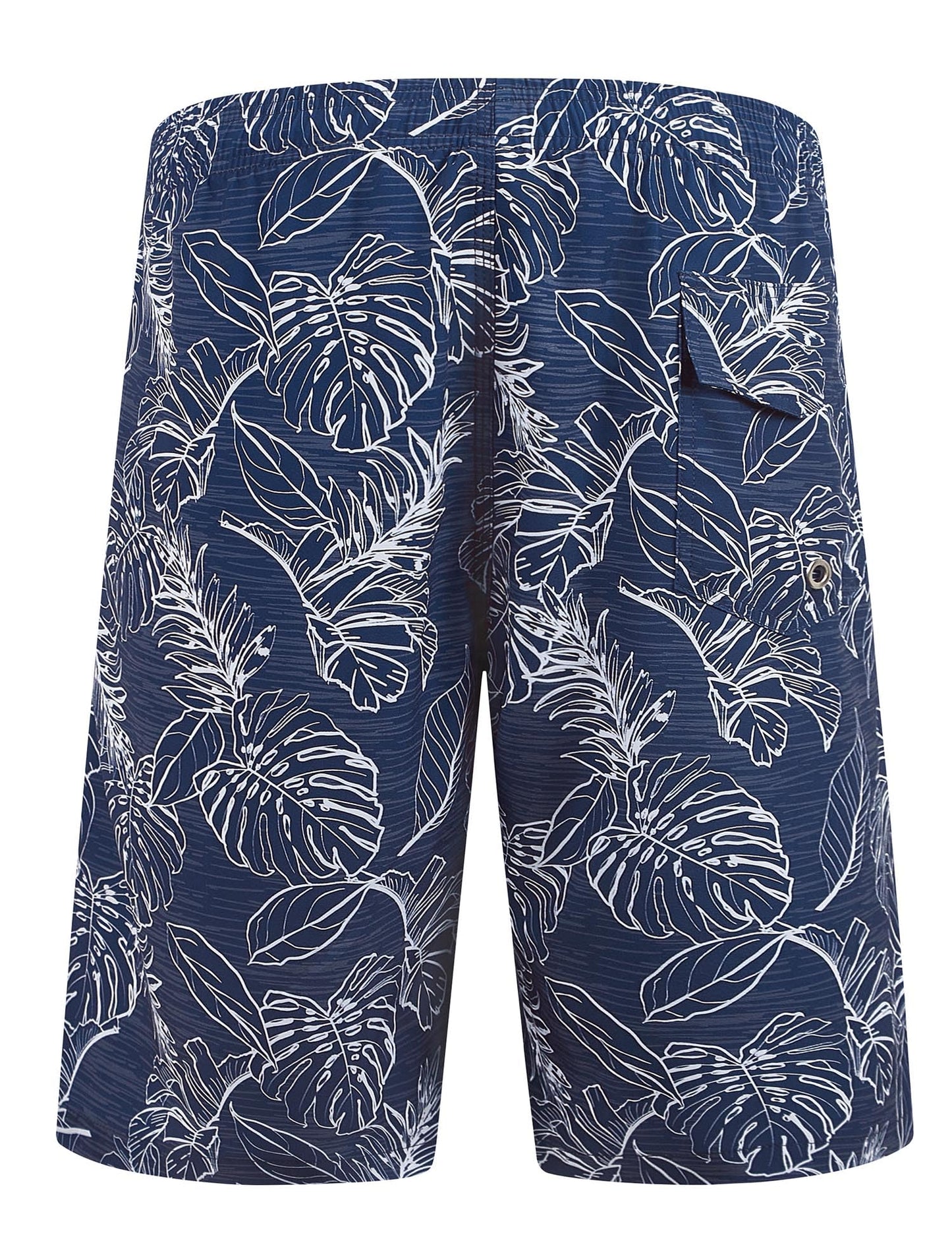 ELETOP Men's Swim Trunks Quick Dry Bathing Suit Swimming Board Shorts Mesh Lining Beach Swimwear Palm Leaf Blue XL