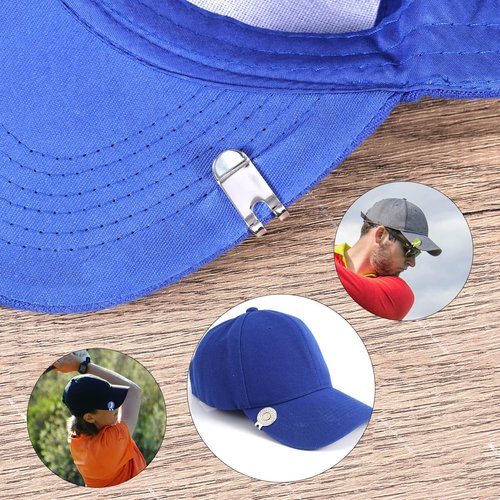 6pcs Magnetic Golf Ball Marker Hat Clips, Metal Strong Magnetic Clips Holder Golf Decoration Accessories for Hats, Pants, Bags, Gloves, Belts, Novelty Gift for Men Women (Silver)