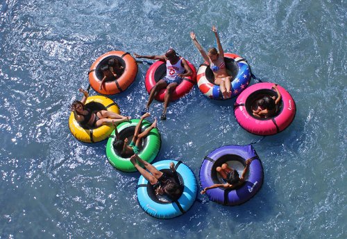 Bradley Heavy Duty Tubes for Floating The River; Whitewater Water Tube; Rubber Truck Tire Tube with Cover for River Floating; Linking River Tubes for Floating The River; River raft Tube Green