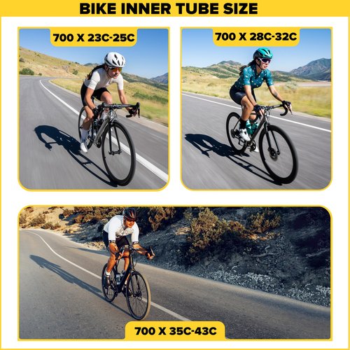 Ultraverse Bike Inner Tube for 700x28-32c, 28 inch Bicycle Wheel Sizes with 48mm Presta Valve - Butyl Rubber Tubes for Road and Gravel Bikes - 2 Pack with 2 tire levers Included