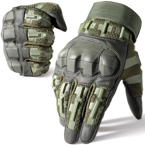 Tactical Gloves for Men Touch Screen Motorcycle Airsoft Paintball Gear MTB Bike Cycling Cross-Country Motorbike ATV Hunting Hiking Riding Driving Work Outdoor Full Finger Gloves Green XL