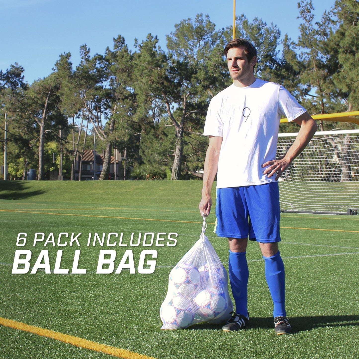 GoSports Premier Soccer Ball with Premium Pump 6 Pack, Size 3