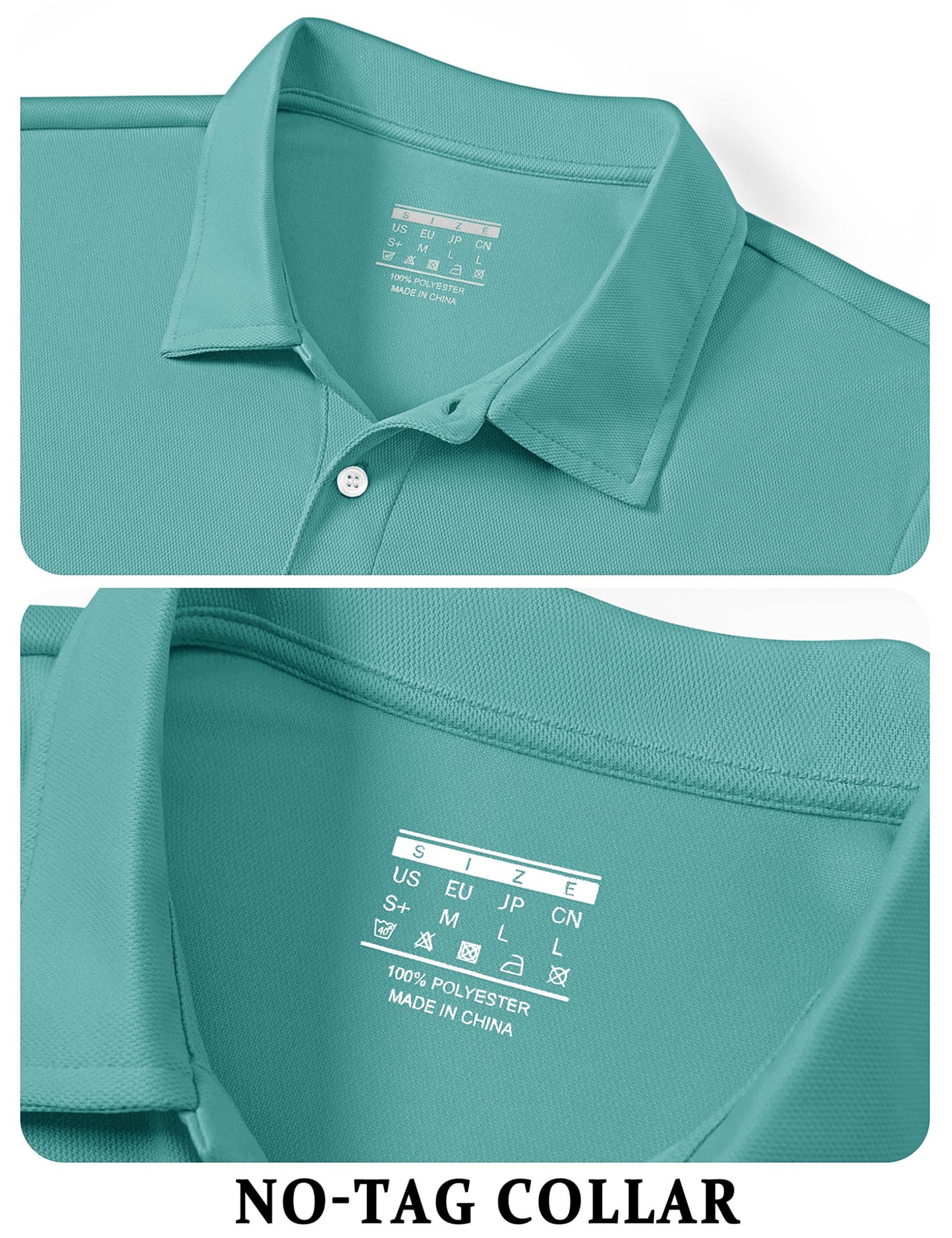 TACVASEN Mens Golf Shirt Dry Fit Mens Polo Shirts Short Sleeve Performance Golf Polos for Men with Collar Work Shirts Light Green, 3XL