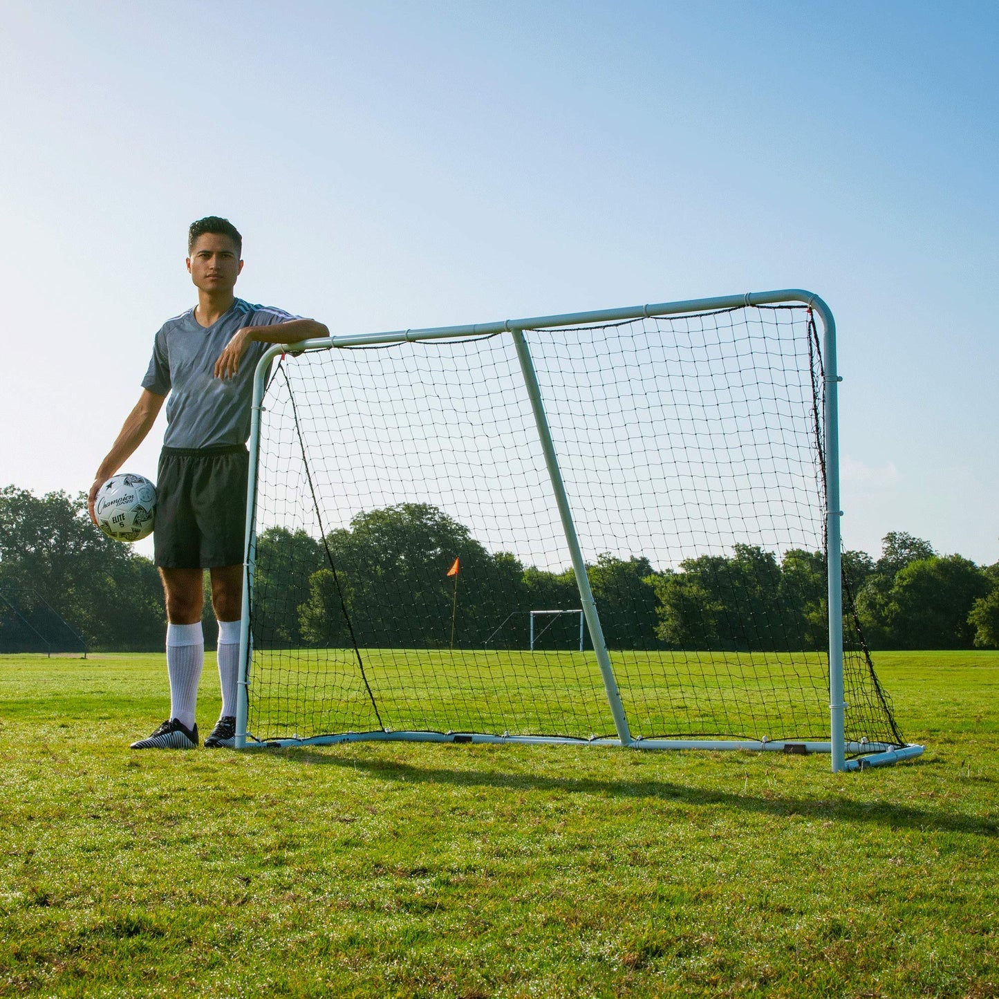 Champion Sports Easy Fold Soccer Goal - Ultimate Portable Convenient and Quick Setup Goal