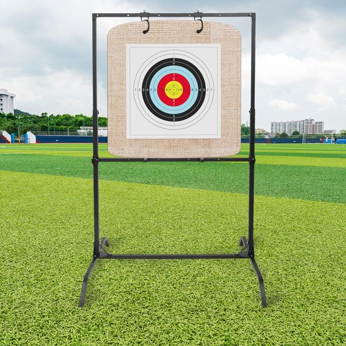 JTZFD Adjustable Archery Target Stand - Universal Fit for Bag/Foam Targets - Heavy Duty Steel Construction for Backyard, Range & Outdoor Shooting