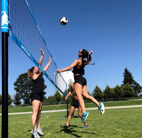 Park & Sun Sports Spectrum Classic: Portable Professional Outdoor Volleyball Net System, Denim Blue