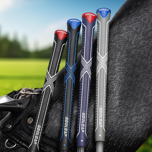 Geoleap Golf Grips 13 Pack,Non-slip and High Shock-absorbing Golf Club Grips ,Choose between 13 Grips with 15 Tapes and Full Kits.(Midsize-Black Blue( 15 tapes))