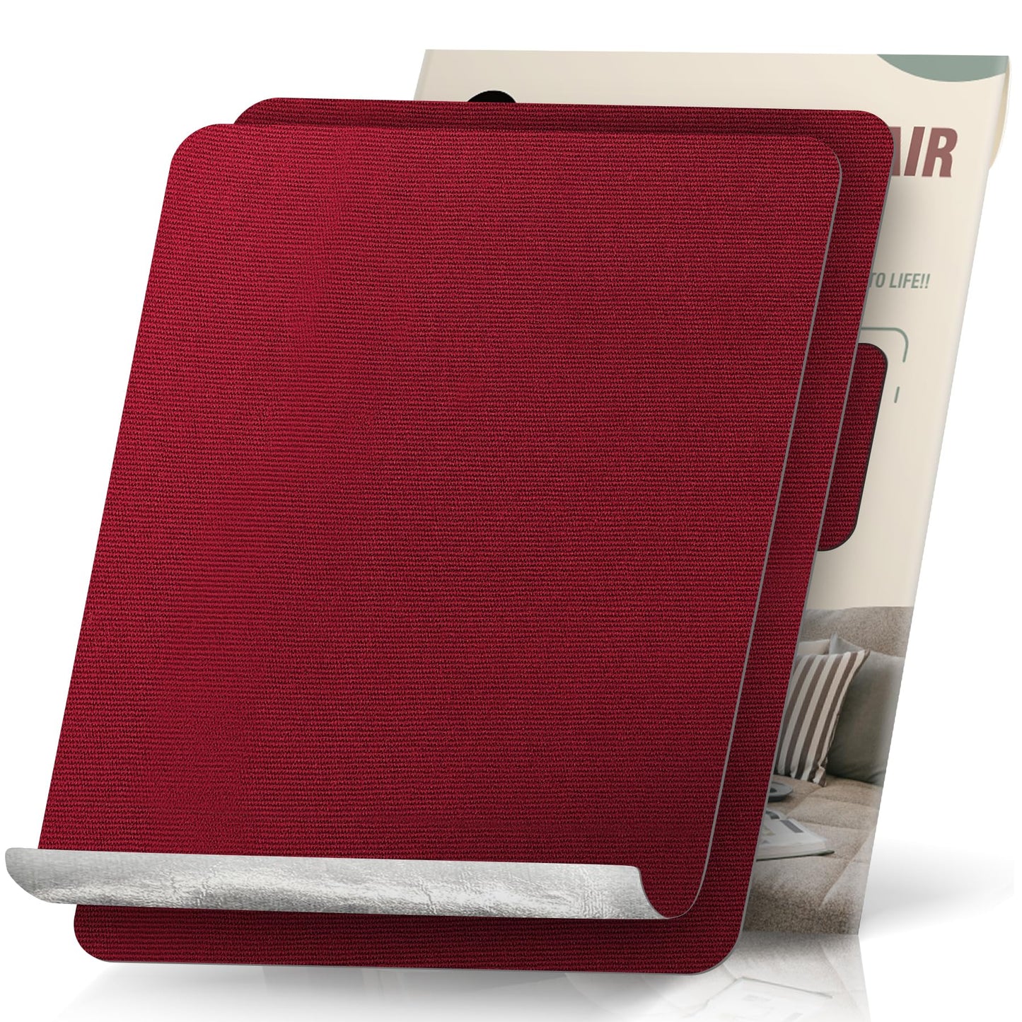 OAZ 2 Pieces 9 x 11 inch Canvas Repair Patches Canvas Fabric Patch Self-Adhesive Fabric Repair Tape Waterproof Outdoor Gear Patch Kit for Boat Cover Awning Sofa Chair Couch Tent Bag (Burgundy)