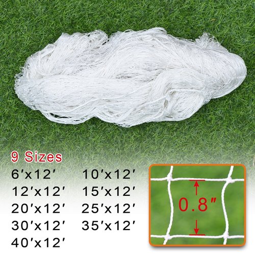 Sports Netting Replacement Nylon Barrier Net, Multi-Sport Use, Golf Net, Lacrosse, Street Hockey Netting (15' x 12')