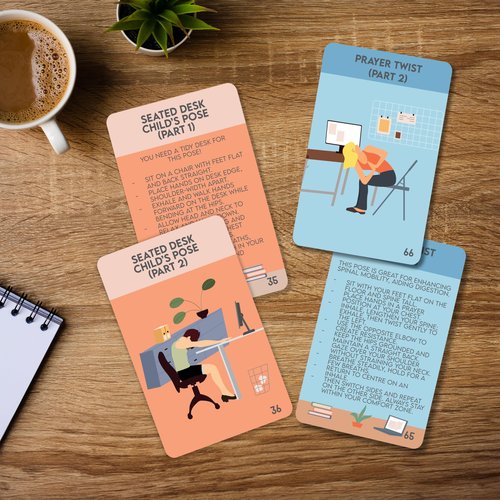 Yoga at Your Desk | Desk Yoga | Wellness Card Pack | Chair Yoga