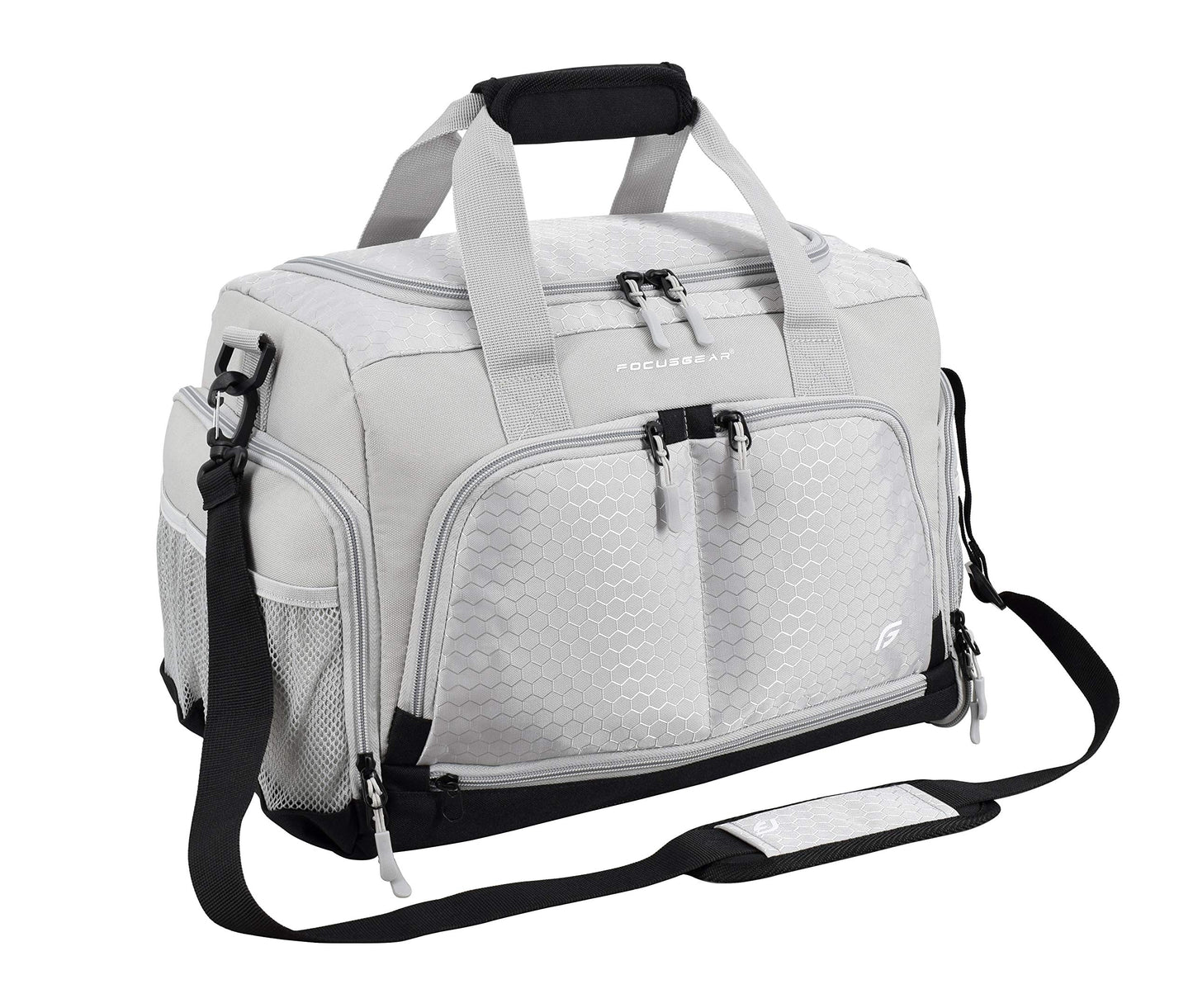 Ultimate Gym Bag 2.0: The Durable Crowdsource Designed Duffel Bag with 10 Optimal Compartments Including Water Resistant Pouch (Silver, Small (15"))