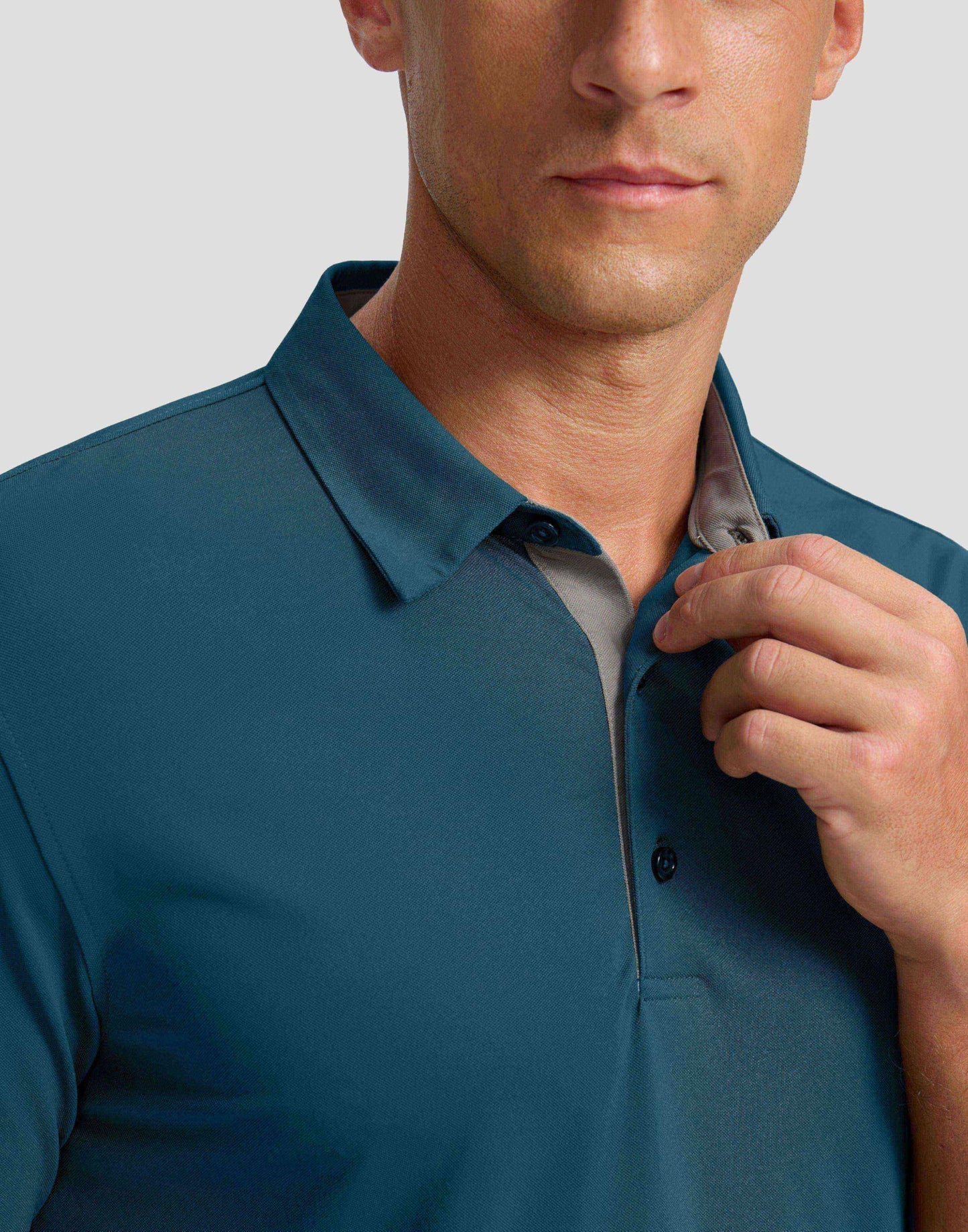 Men's Golf Shirts Dry Fit Moisture Wicking Performance Short Sleeve Collared Polo Shirts for Casual Tennis Bussiness (Reflecting Pond, XL)