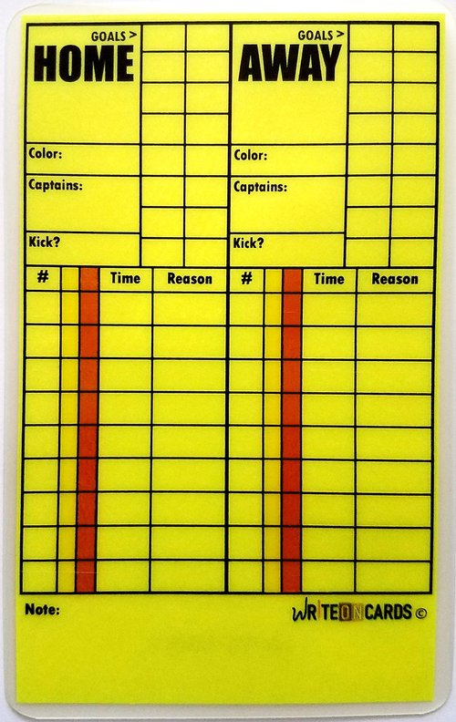 WRITEonCARDS Rewriteable Referee Cards for Soccer, (Discontinued Style), Bright NEON Set