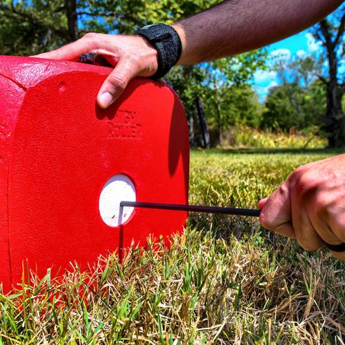 Morrell High Roller Foam Archery Target, 6-Sided Cube with 21 Bullseyes, Red, 13" x 13" - Portable Backyard Target for Broadheads, Field Points, Compound Bows and Crossbows, Built-in Carrying Handle