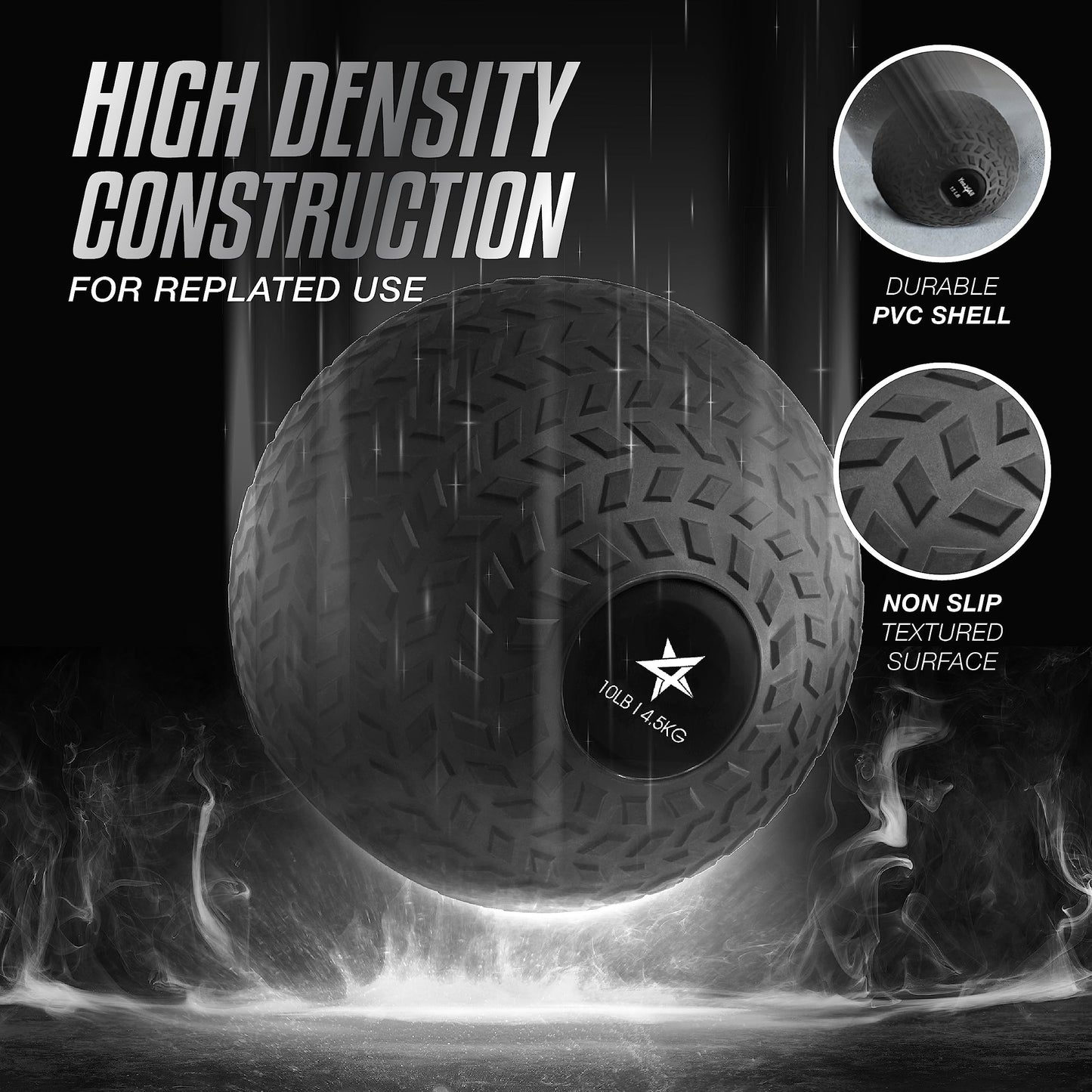 Yes4All Slam Balls Upgraded, 10-12lb Medicine Ball Weight, Durable PVC Sand Filled Workout Dynamic Medicine Ball for Core Strengthen