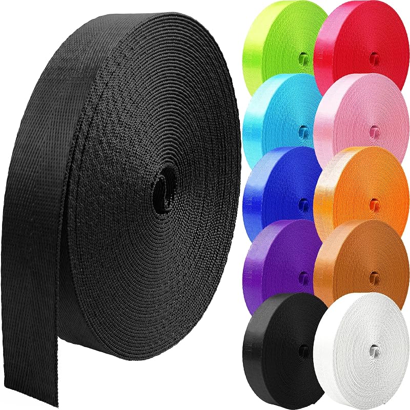 Nylon Webbing Roll 1.5 Inch x 10 Yards Black – Durable Backpack Strap Belt Webbing