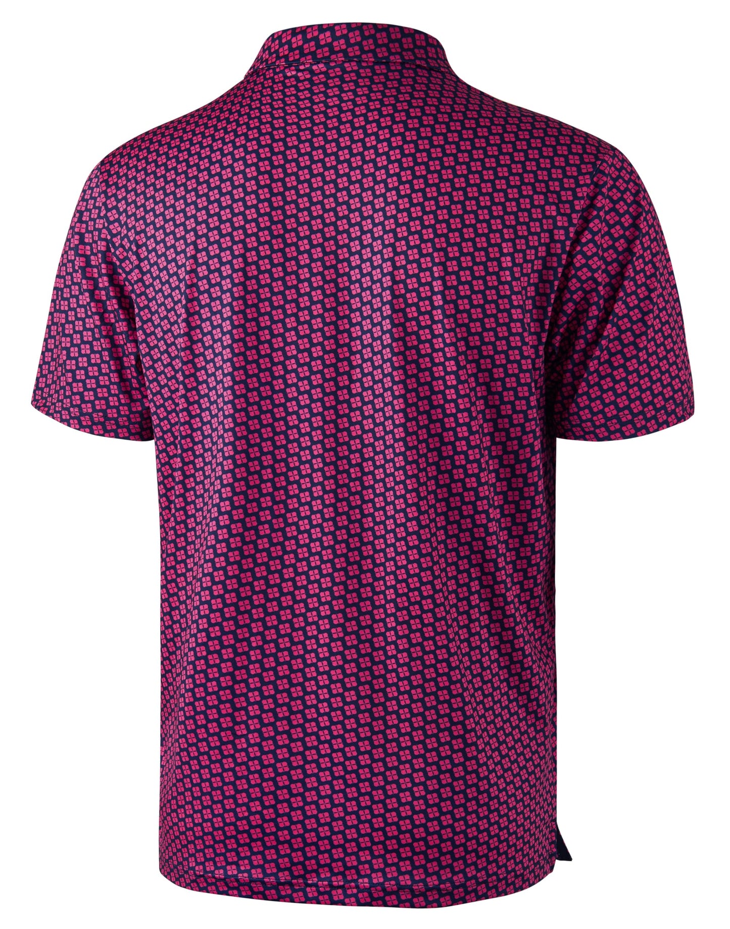Obla Mens Golf Polo Shirts Short Sleeve Dry Fit Performance Moisture Wicking Casual Print Collared Golf Shirts for Men (Pink Flower_S)