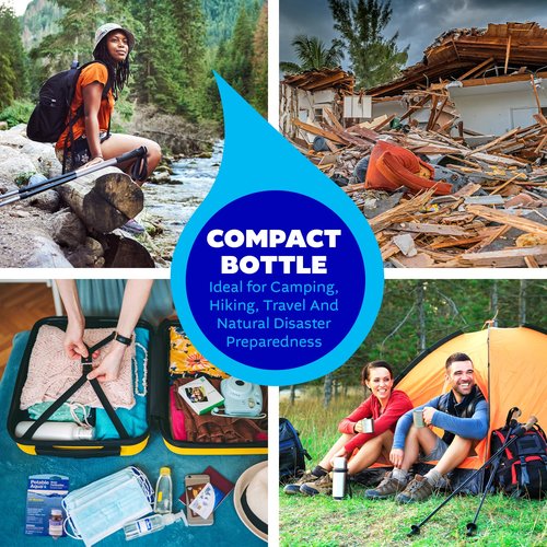 Potable Aqua Water Purification Tablets, Portable and Effective Water Purification Solution for Camping, Hiking, Emergencies, Natural Disasters and International Travel, Two 50ct Bottles, Blue