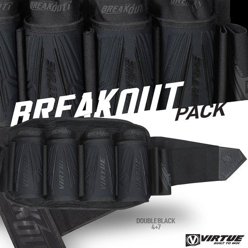 Virtue Breakout V2 Strapless Paintball Harness - All Black 4+7