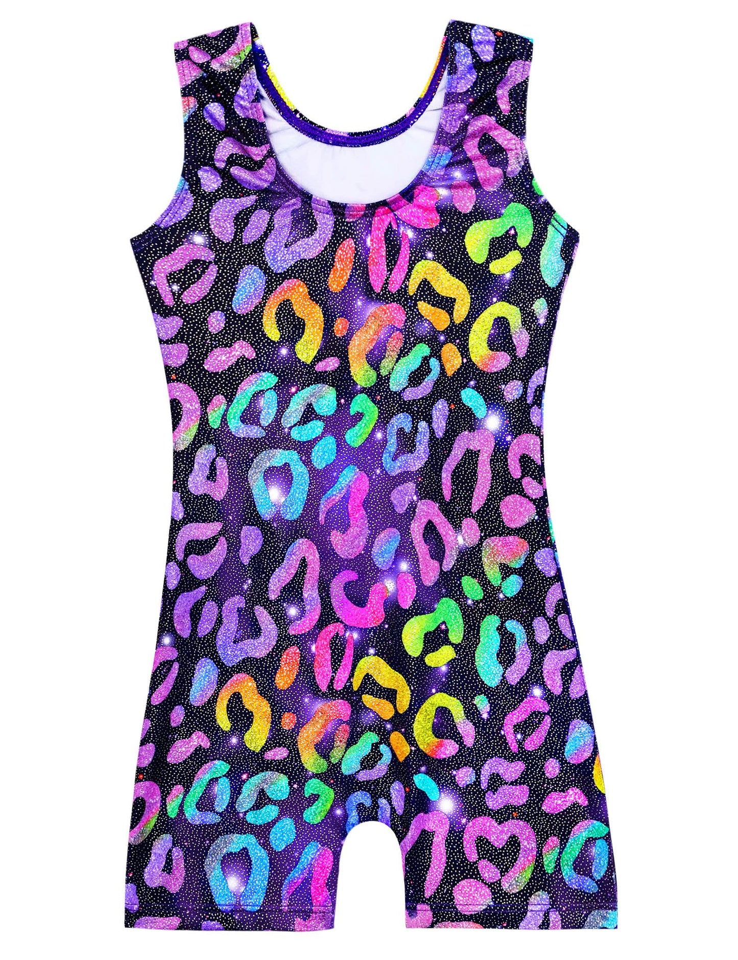 Domusgo Girls Gymnastics Leotards Size 2t 3t One Piece Sleeveless Gold Leopard Tumbling Outfits