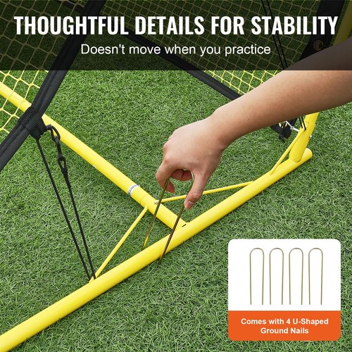 VEVOR Soccer Trainer, 2-in-1 Portable Soccer Rebounder Net, 71"x40" Iron Soccer Practice Equipment, Sports Football Rebounder Wall with Portable Bag, Perfect for Team Solo Training, Passing, Volley