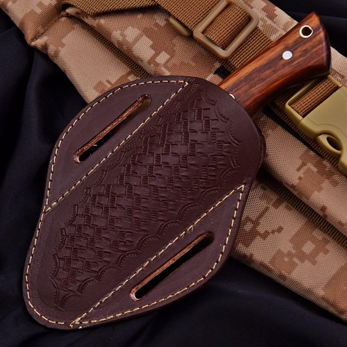 Trade Scorpio Handmade 1095 High Carbon Steel Hunting Knife, Cowboy Knife, Fixed Blade Hunting knife, Tactical EDC knives with leather Sheath, Bushcraft Knives (Rose wood)