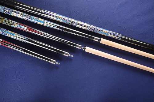 Canadian Maple Pool Cue Stick, Stainless Steel 5/16" X 18 Joint, 58 Inch 13mm Tip Billiard Pool Cue Stick, 19 20 oz, 2-Piece Pool Cue Stick for Beginner, Commercial Home Entertainment (Model D (20oz))