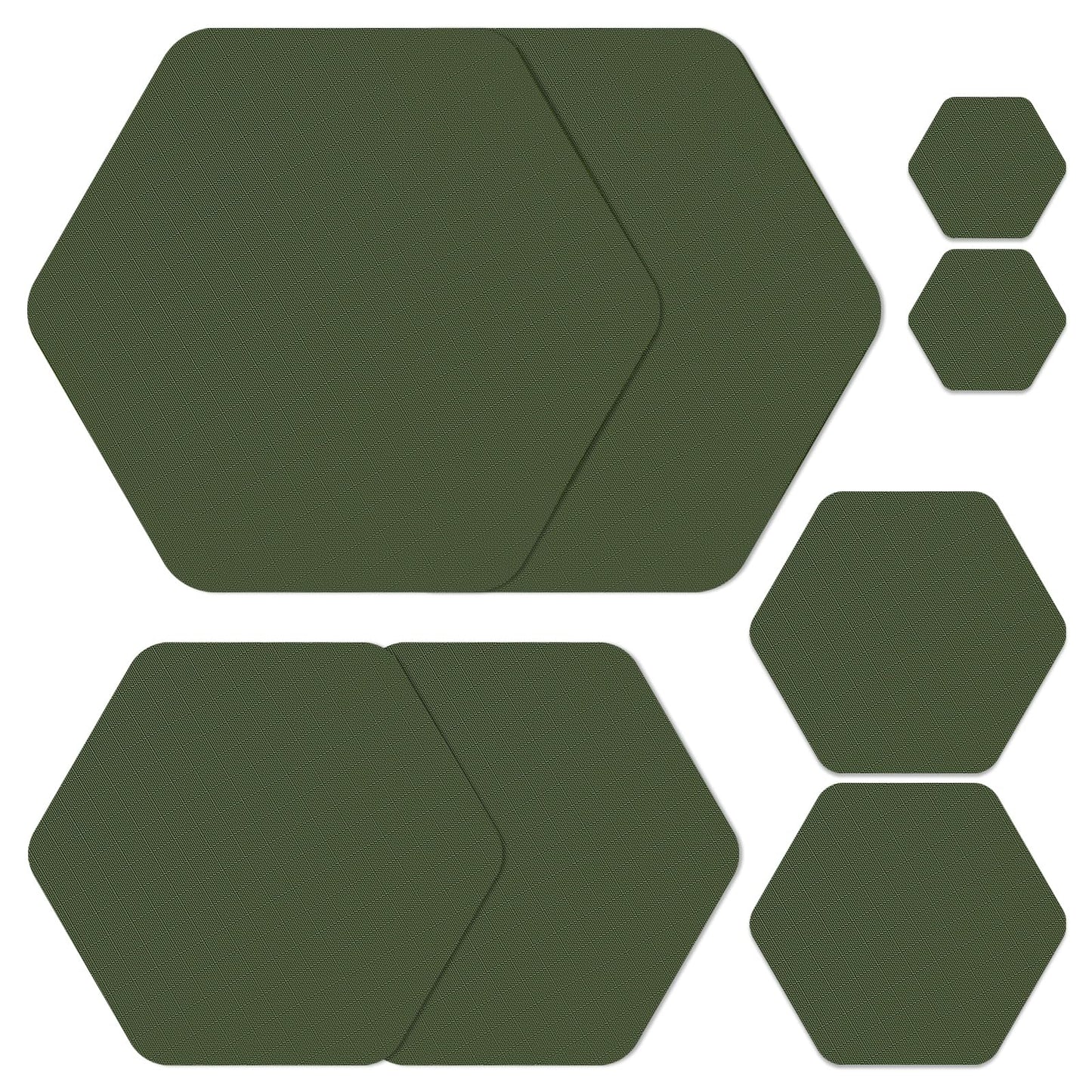 8PCS Down Jacket Repair Patch, Self Adhesive Nylon Fabric Repair Patch Tape for Down Jackets, Coats, Tents Clothing Repair Tape - Army Green