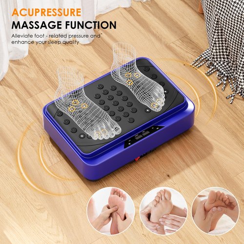 SogesGame Vibration Plate Exercise Machine, Vibrating Lymphatic Drainage Shaking Full Body, Vibrate Stand with 99 Speed Levels for Weight Loss and Fat Burner for Women & Men (Blue)