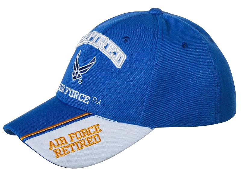 United States Air Force Retired Embroidered Baseball Cap - Blue Adjustable Hat