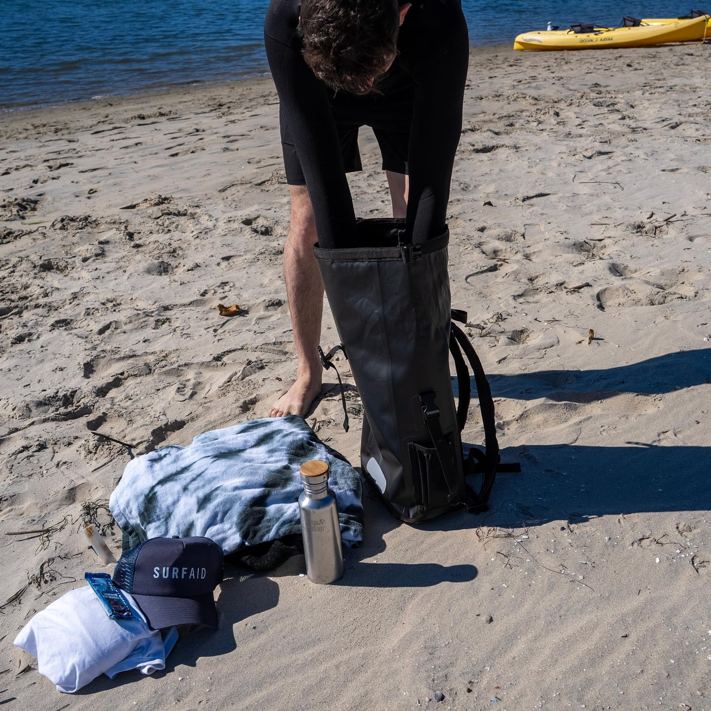 Ho Stevie! 25L Waterproof Surf Backpack - Built For Adventure - Roll Top Closure Keeps Your Gear Dry In Bag