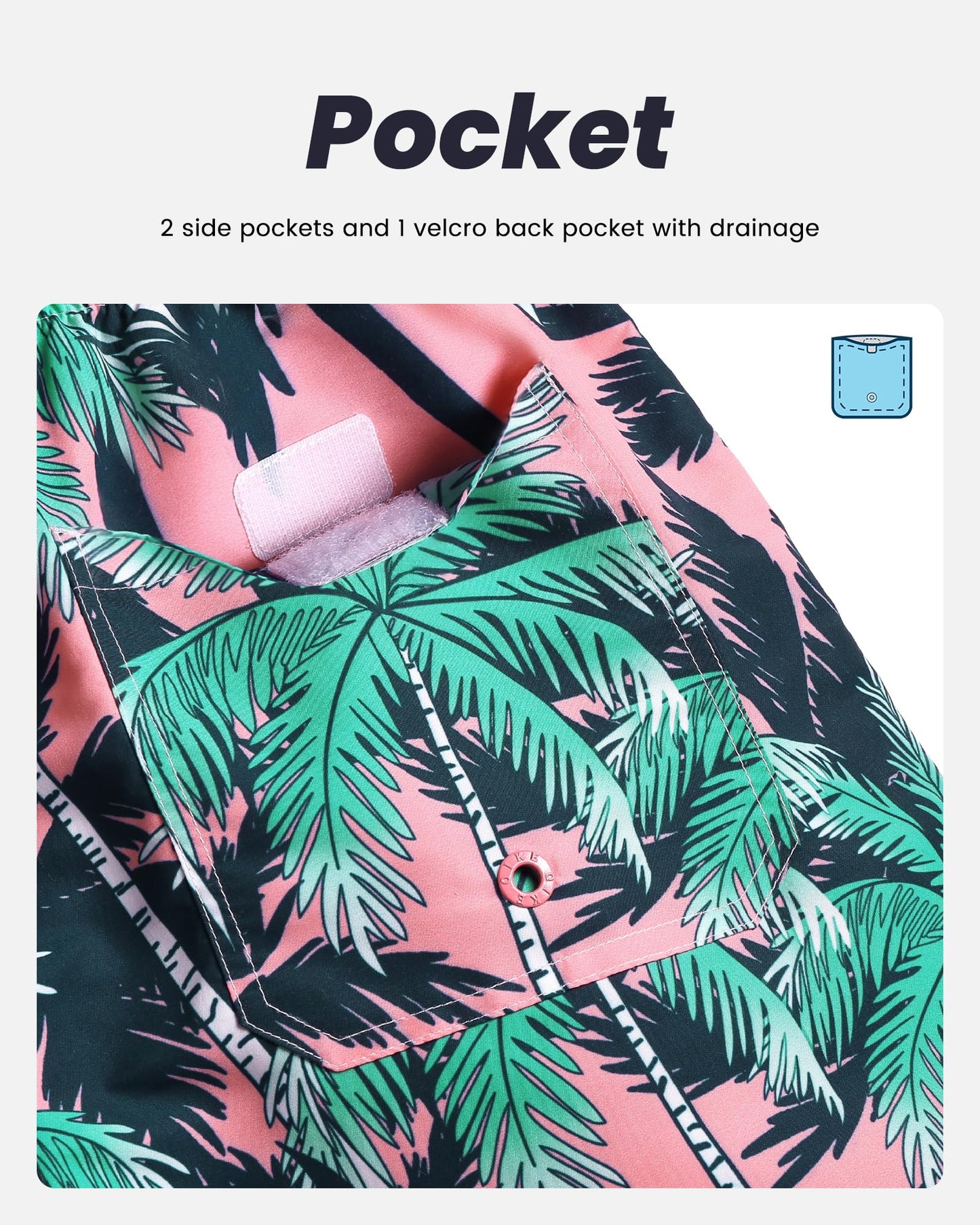 maamgic Mens Swim Trunks Quick Dry Swim Shorts with Mesh Lining Funny Swimwear Bathing Suits 7inch Pink Tree X-Small