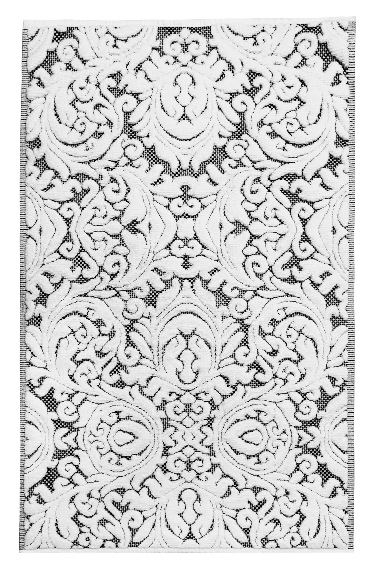 COTTON CRAFT Bath Tub Mat - 1 Pack Sculpted Damask Terry Jacquard Step Out Floor Mat - Heavyweight 1100 GSM Low Lint Absorbent Luxury Bathroom Mat - Shower Rug -Not a Bathroom Rug - 21 x 34 - Black