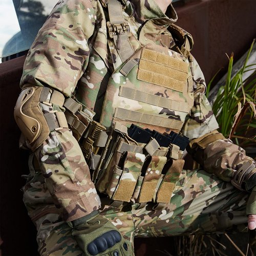 GFIRE Tactical Vest Quick Release Lightweight Vest Adjustable Breathable Weighted Vest for Training, Camouflage, Mens