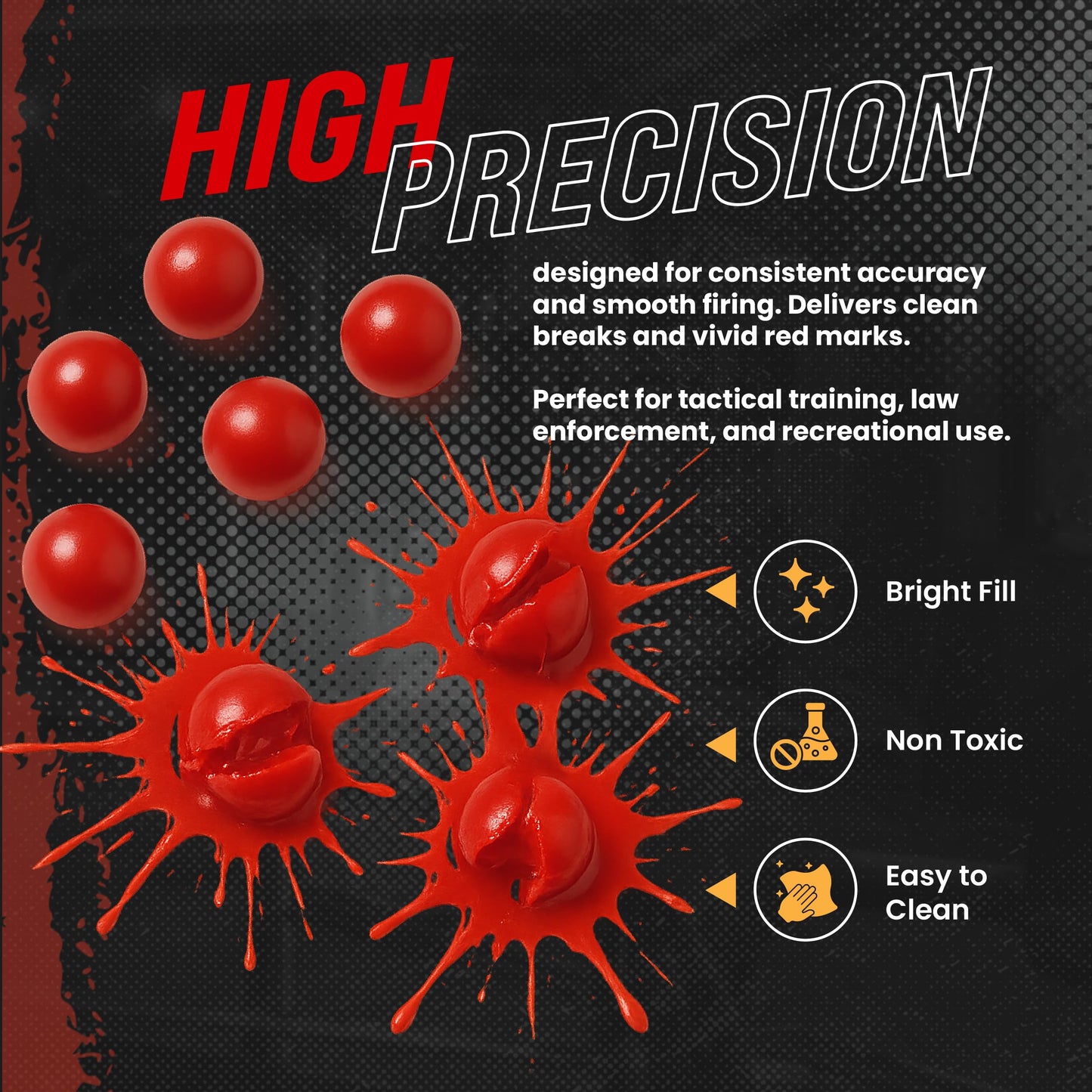 3Skull .43 Caliber Paintballs for Umarex T4E Paintball Pistols Blood Red Fill - 800 Count .43 Cal Ammo
