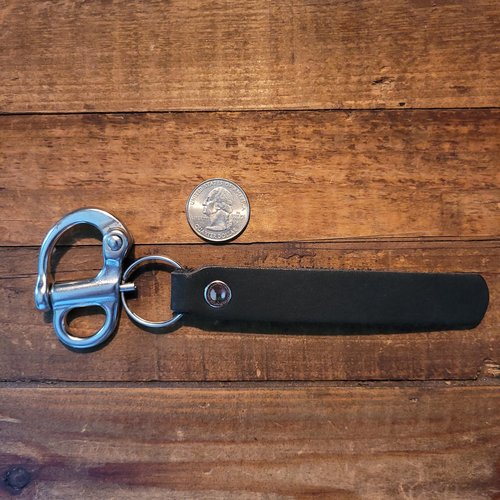 WorkingFire Firefighter Quick Release Shackle with Leather Handle for SCBA MASK Marine Grade Stainless Steel Fixed Snap Shackle Lanyard