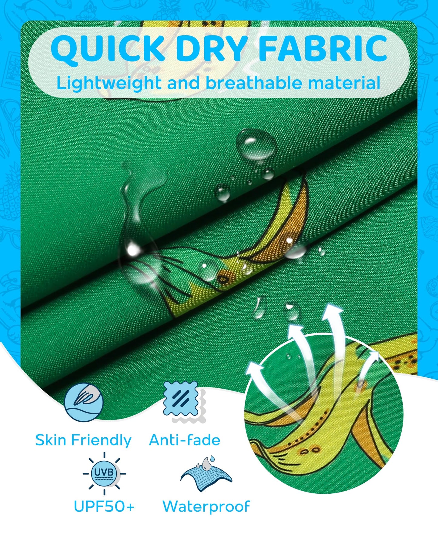 maamgic Boys Swim Trunks with Compression Liner 4-Way Stretch Quick Dry Swim Shorts Swimming Trunks Toddler Boy Banana Yellow 5-6 Years