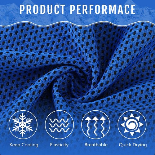 Hosuly 30 Pack Cooling Towels, 40"x12" Ice Breathable Soft Chilly Sweat Rag Microfiber Workout Rags for Gym Cooling Towels for Neck and Face for Yoga Golf Sport Running(Dark Blue)
