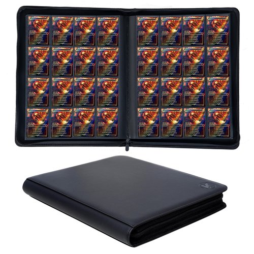 KUOOKING 1000+ Pockets Trading Card Binder, 16-Pocket Card Ablum Compatible with,MTG,Sports Cards & Other Standard Size Trading Card（BLACK)